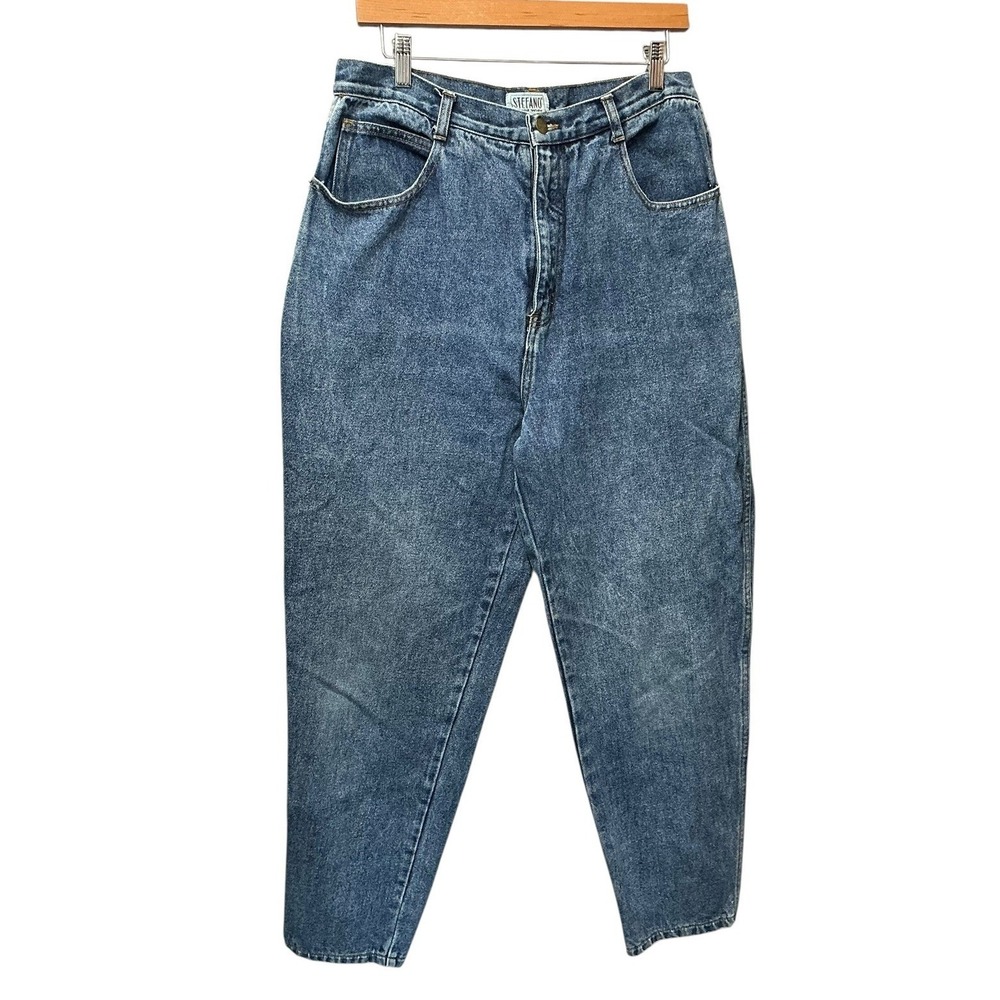 Vintage Stefano World Wide Tapered Mom Blue Jeans 18 Blue High Rise Med Wash